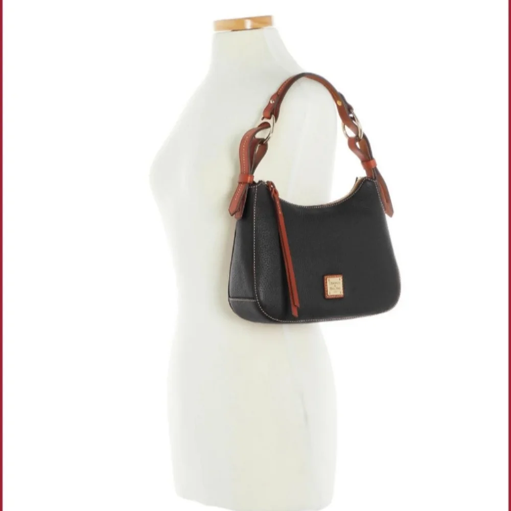 NWT Dooney & Bourke Becket Riley Hobo Bag Shoulder Bag Black Pebble Leather Y2K